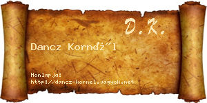 Dancz Kornél névjegykártya