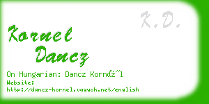 kornel dancz business card